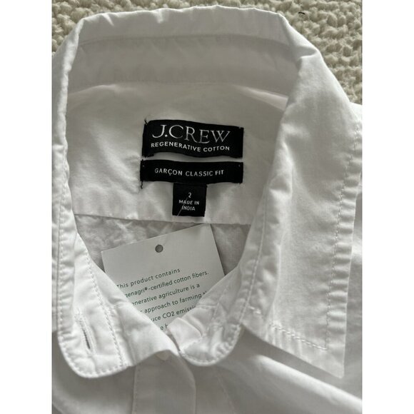 J Crew Garcon Classic Shirt in Cotton Poplin Womens White Size 2 BY715 - Picture 7 of 11